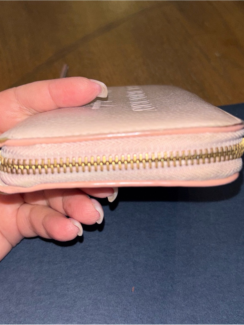 Burberry Blush Pink Embossed Leather Zip-Around Wallet - Picture 9 of 9